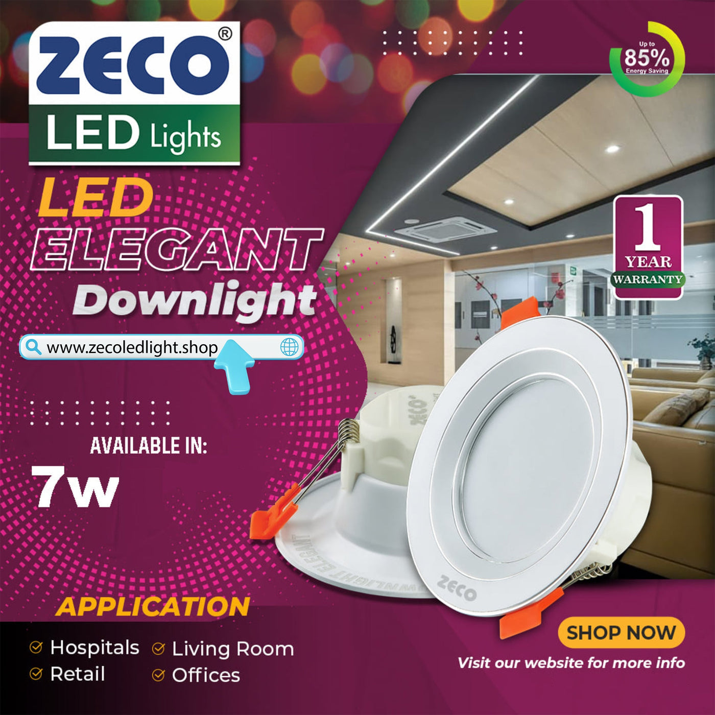 Led Elegant  7 Watt 3/4"